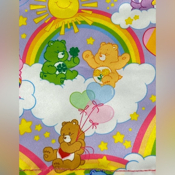 UNIQUE VINTAGE x Care Bears Rainbow Print Mini Skirt Heart Pockets White XS - Picture 8 of 14
